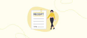 Donation Receipt Template blog header showing a person holding a receipt