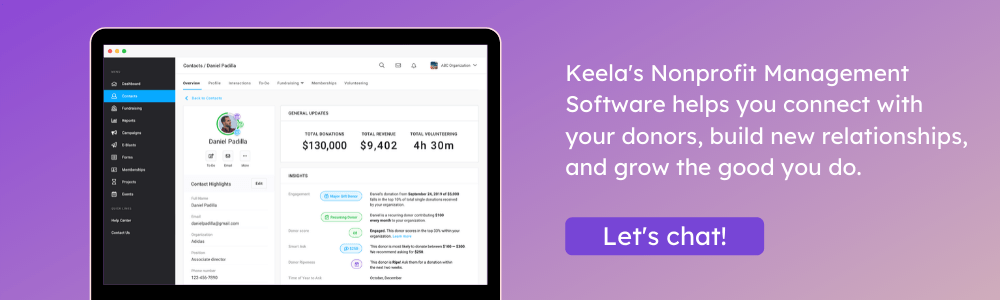 keela nonprofit management software