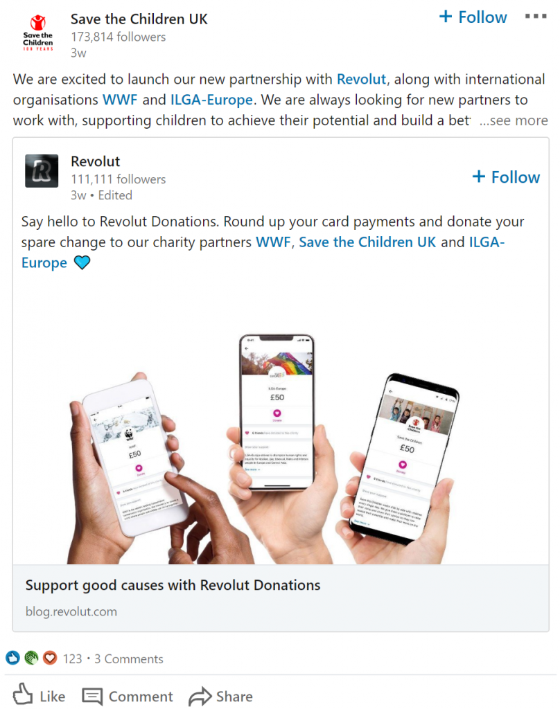 linkedin example nonprofits